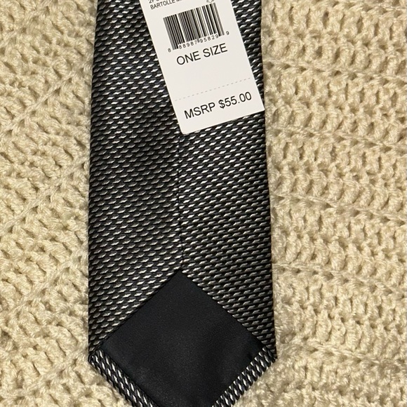 Perry Ellis Bartolle Mini Neck Tie: Black; NWT Retail $55 - Picture 3 of 10